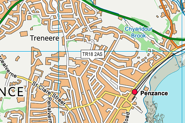 TR18 2AS map - OS VectorMap District (Ordnance Survey)