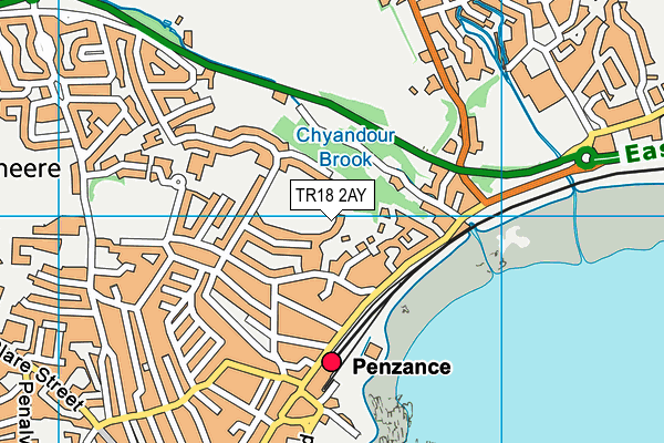 TR18 2AY map - OS VectorMap District (Ordnance Survey)