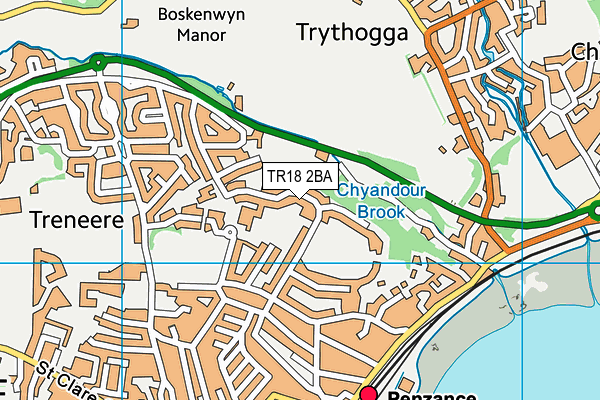 TR18 2BA map - OS VectorMap District (Ordnance Survey)