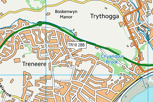 TR18 2BB map - OS VectorMap District (Ordnance Survey)