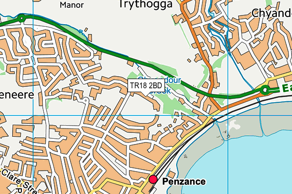 TR18 2BD map - OS VectorMap District (Ordnance Survey)