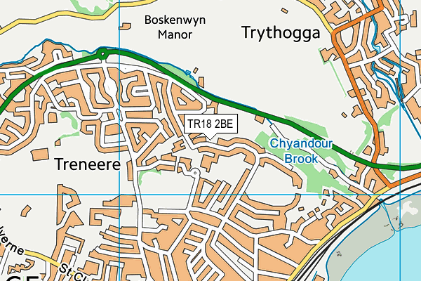 TR18 2BE map - OS VectorMap District (Ordnance Survey)