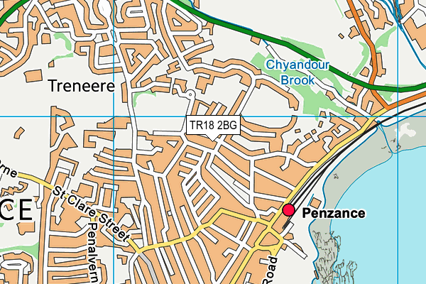 TR18 2BG map - OS VectorMap District (Ordnance Survey)