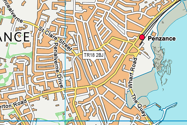 TR18 2BJ map - OS VectorMap District (Ordnance Survey)