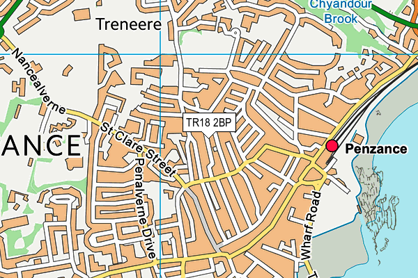 TR18 2BP map - OS VectorMap District (Ordnance Survey)