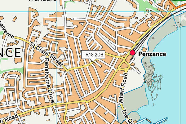 TR18 2DB map - OS VectorMap District (Ordnance Survey)