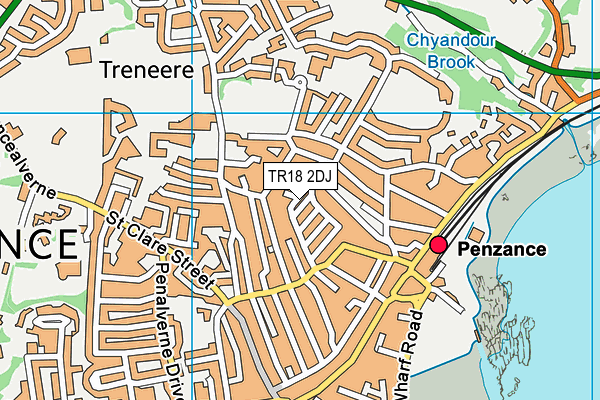 TR18 2DJ map - OS VectorMap District (Ordnance Survey)