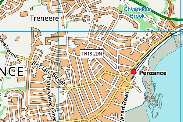 TR18 2DN map - OS VectorMap District (Ordnance Survey)