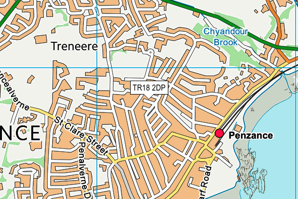 TR18 2DP map - OS VectorMap District (Ordnance Survey)