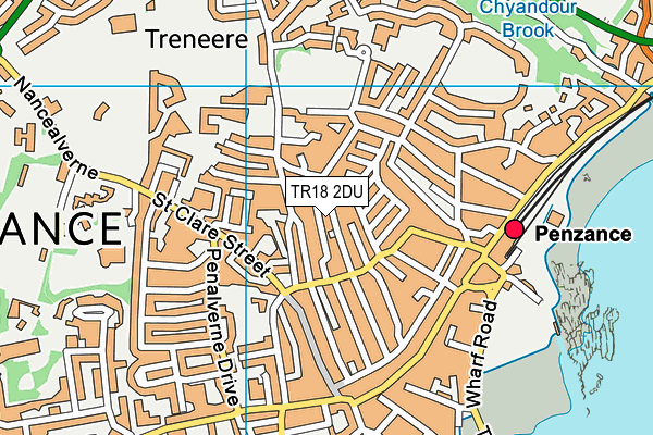 TR18 2DU map - OS VectorMap District (Ordnance Survey)