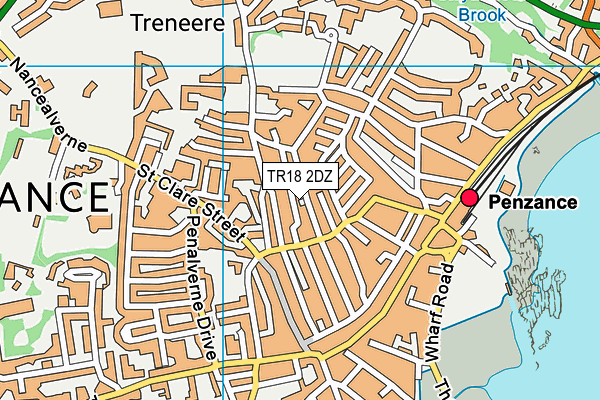 TR18 2DZ map - OS VectorMap District (Ordnance Survey)