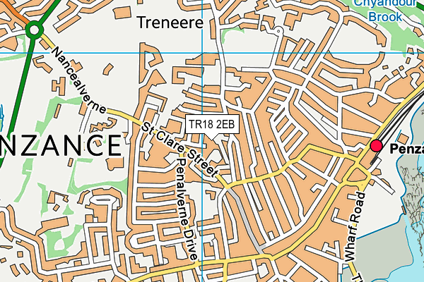 TR18 2EB map - OS VectorMap District (Ordnance Survey)