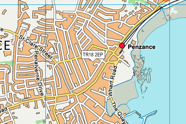 TR18 2EP map - OS VectorMap District (Ordnance Survey)
