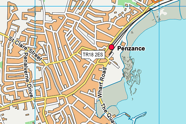 TR18 2ES map - OS VectorMap District (Ordnance Survey)