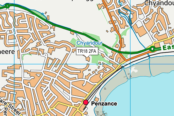 TR18 2FA map - OS VectorMap District (Ordnance Survey)