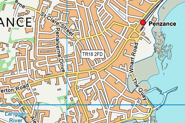 TR18 2FD map - OS VectorMap District (Ordnance Survey)