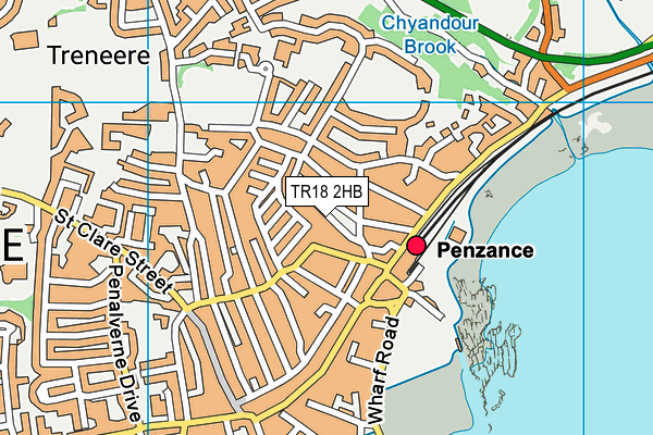 TR18 2HB map - OS VectorMap District (Ordnance Survey)
