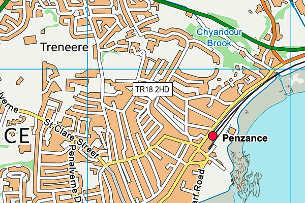 TR18 2HD map - OS VectorMap District (Ordnance Survey)