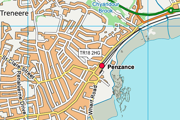 TR18 2HG map - OS VectorMap District (Ordnance Survey)