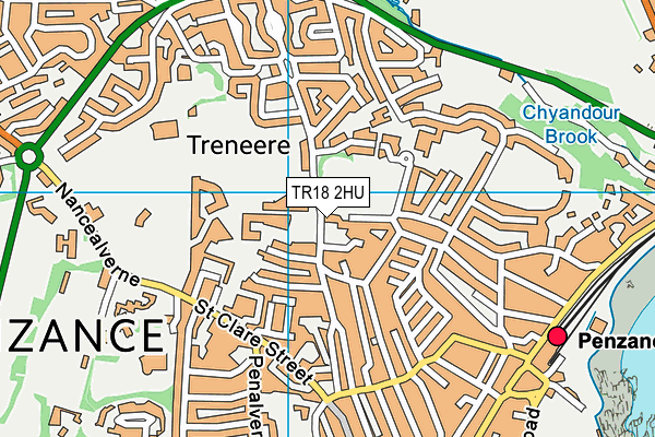 TR18 2HU map - OS VectorMap District (Ordnance Survey)