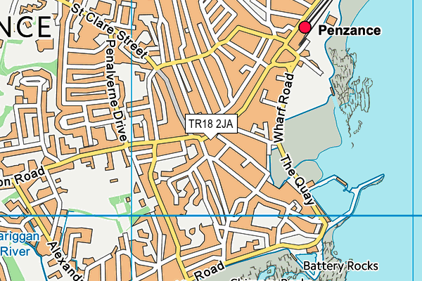 TR18 2JA map - OS VectorMap District (Ordnance Survey)