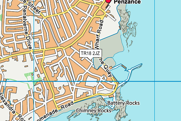 TR18 2JZ map - OS VectorMap District (Ordnance Survey)