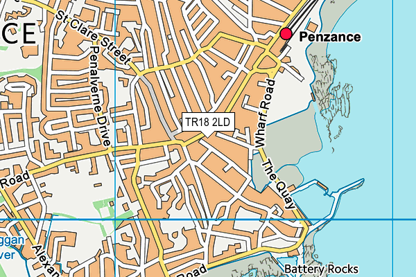 TR18 2LD map - OS VectorMap District (Ordnance Survey)