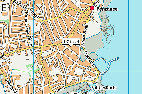 TR18 2LN map - OS VectorMap District (Ordnance Survey)