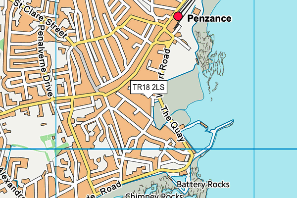 TR18 2LS map - OS VectorMap District (Ordnance Survey)