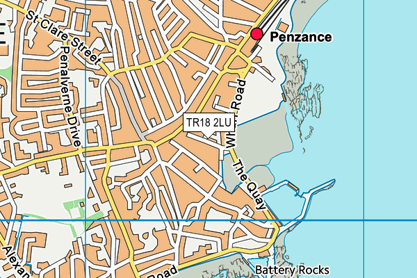 TR18 2LU map - OS VectorMap District (Ordnance Survey)