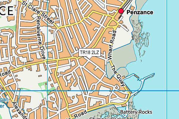 TR18 2LZ map - OS VectorMap District (Ordnance Survey)