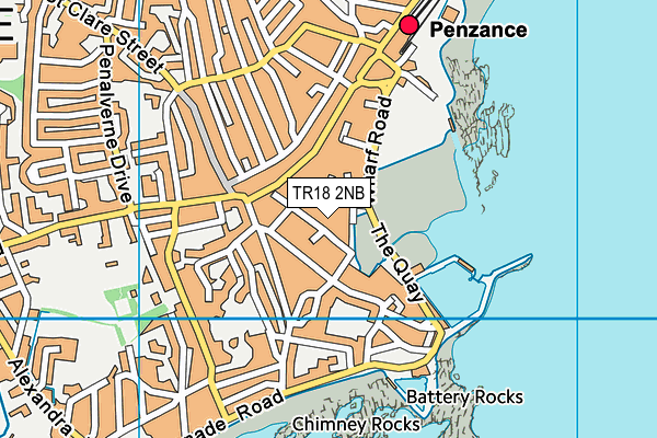 TR18 2NB map - OS VectorMap District (Ordnance Survey)