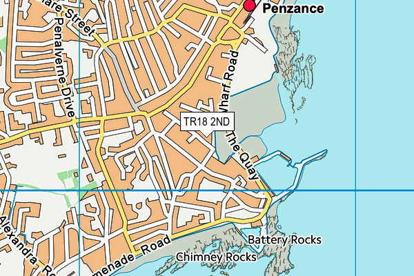 TR18 2ND map - OS VectorMap District (Ordnance Survey)