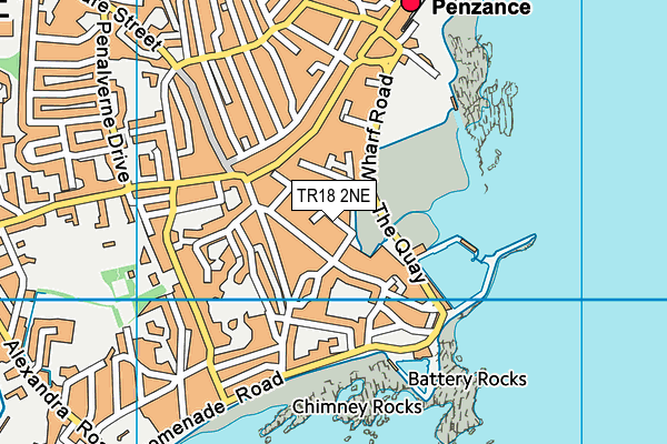 TR18 2NE map - OS VectorMap District (Ordnance Survey)