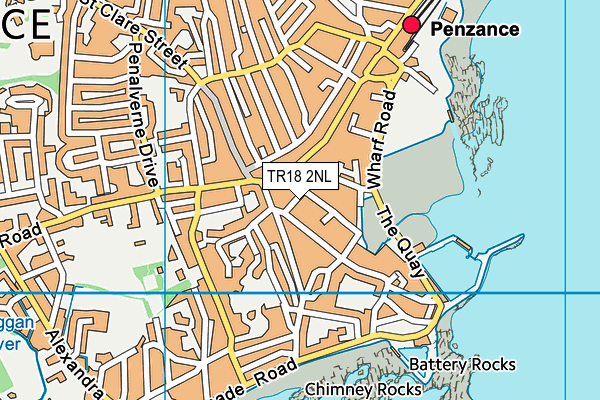 TR18 2NL map - OS VectorMap District (Ordnance Survey)