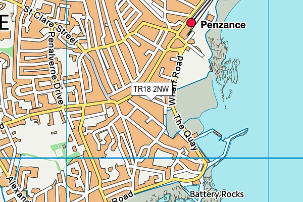 TR18 2NW map - OS VectorMap District (Ordnance Survey)