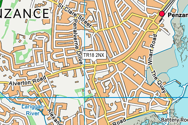 TR18 2NX map - OS VectorMap District (Ordnance Survey)