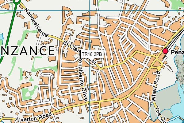 TR18 2PB map - OS VectorMap District (Ordnance Survey)