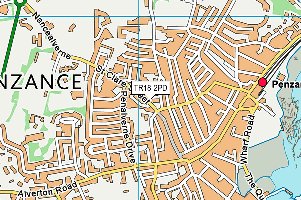 TR18 2PD map - OS VectorMap District (Ordnance Survey)