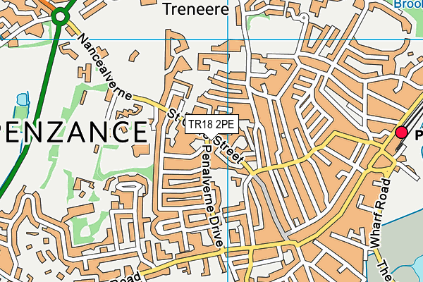 TR18 2PE map - OS VectorMap District (Ordnance Survey)