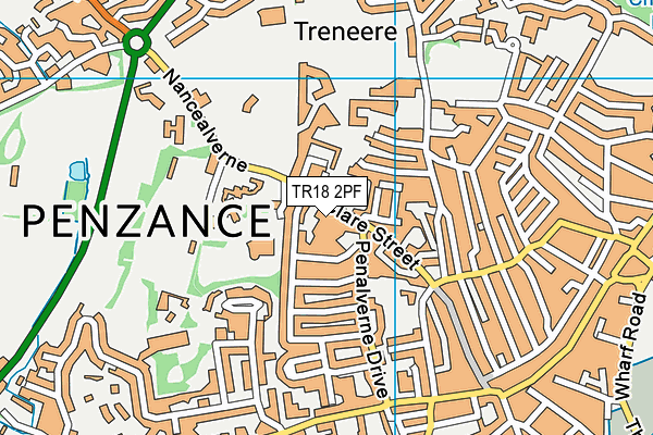 TR18 2PF map - OS VectorMap District (Ordnance Survey)