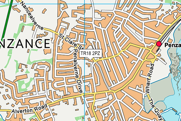 TR18 2PZ map - OS VectorMap District (Ordnance Survey)