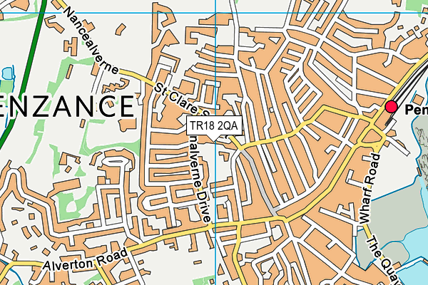 TR18 2QA map - OS VectorMap District (Ordnance Survey)
