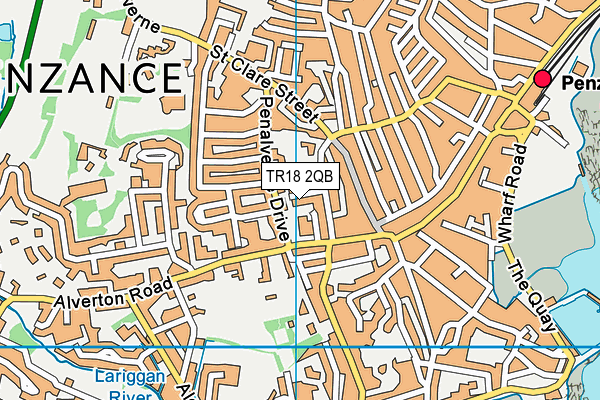TR18 2QB map - OS VectorMap District (Ordnance Survey)