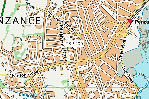 TR18 2QD map - OS VectorMap District (Ordnance Survey)