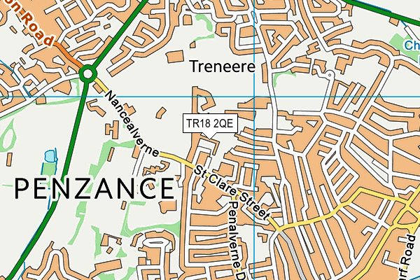 TR18 2QE map - OS VectorMap District (Ordnance Survey)