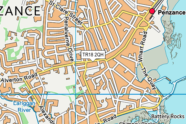 TR18 2QH map - OS VectorMap District (Ordnance Survey)