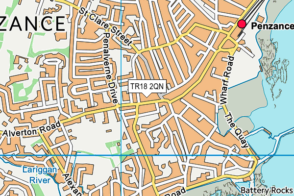 TR18 2QN map - OS VectorMap District (Ordnance Survey)