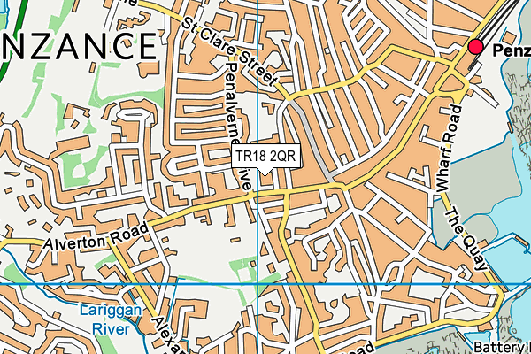 TR18 2QR map - OS VectorMap District (Ordnance Survey)