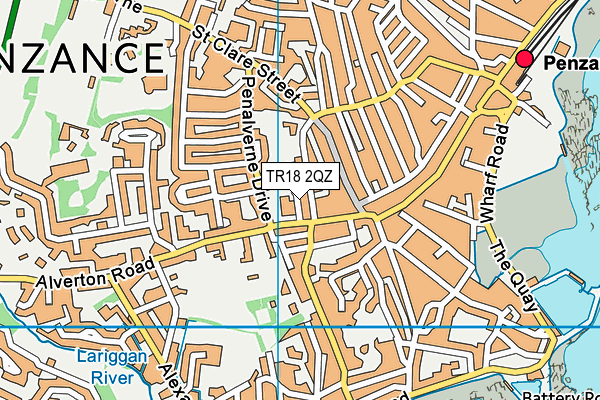 TR18 2QZ map - OS VectorMap District (Ordnance Survey)